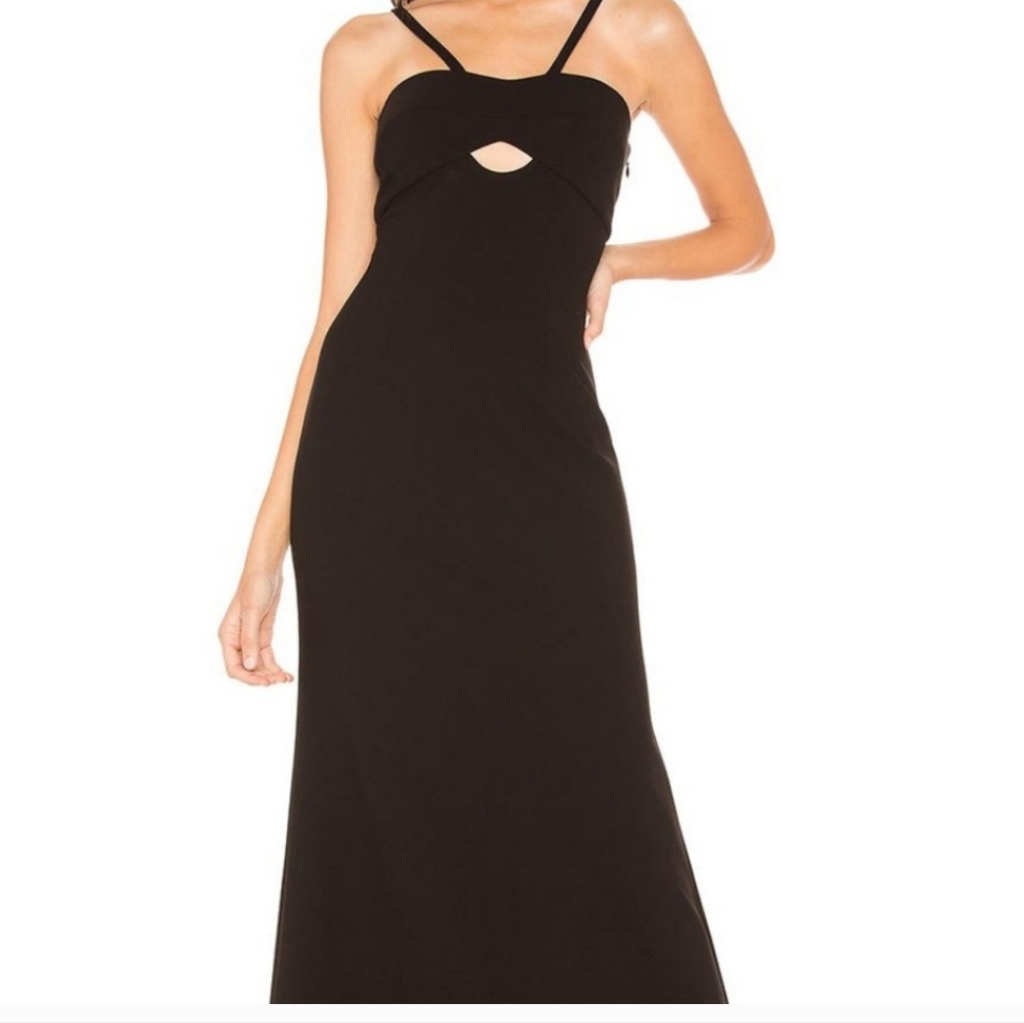 Jill Stuart Black Formal Black Tie Wedding Prom Evening Size 8 Cut Out